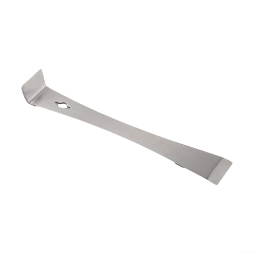 Stainless Steel Pry Bar 10.2 Inch for Woodworking, 3-in-1 Scraper and for CROWBAR Tool for Staple Remover, Car Plastic Trim Disassembly, Bee Hive Equipment with Hanging Hole, Silver