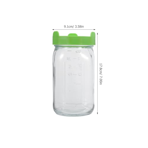 Yardwe 2pcs Quart Mason Jar Sprouting Kit with Mesh Lids - Wide Mouth Glass Sprouting Jars for Kitchen Seed Germination and Microgreens Starter - Home Herb and Vegetable Growing Set