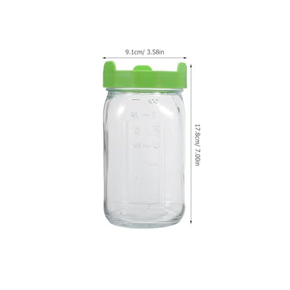 Yardwe 2pcs Quart Mason Jar Sprouting Kit with Mesh Lids - Wide Mouth Glass Sprouting Jars for Kitchen Seed Germination and Microgreens Starter - Home Herb and Vegetable Growing Set