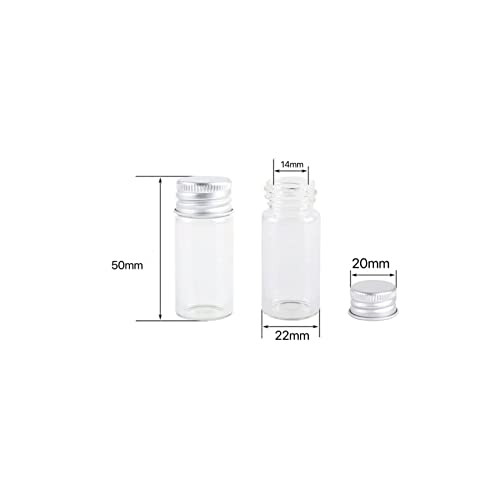 10ml Clear Glass Vials with Screw Caps Mini Bottles Aluminum Lids Small Sample Vials Leak-Proof Vials Glass Jars Cosmetics Container Oil Vials Test Bottles,100 Pcs