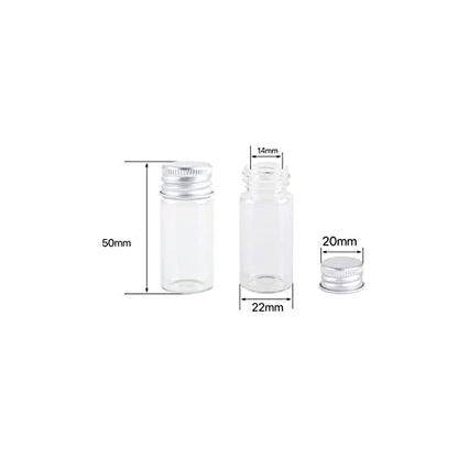 10ml Clear Glass Vials with Screw Caps Mini Bottles Aluminum Lids Small Sample Vials Leak-Proof Vials Glass Jars Cosmetics Container Oil Vials Test Bottles,100 Pcs