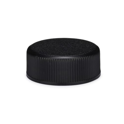 Black Polypropylene Screw Cap with Foam Liner, 28-400 Size, Fits Many 16oz & 32oz Bottles Including Boston Rounds, Good for Kombucha, Juice, Pack of 12 (Bottles Not Included) - size: 12 Pack
