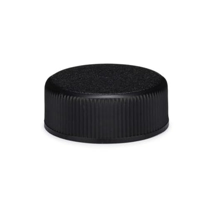 Black Polypropylene Screw Cap with Foam Liner, 28-400 Size, Fits Many 16oz & 32oz Bottles Including Boston Rounds, Good for Kombucha, Juice, Pack of 12 (Bottles Not Included) - size: 12 Pack