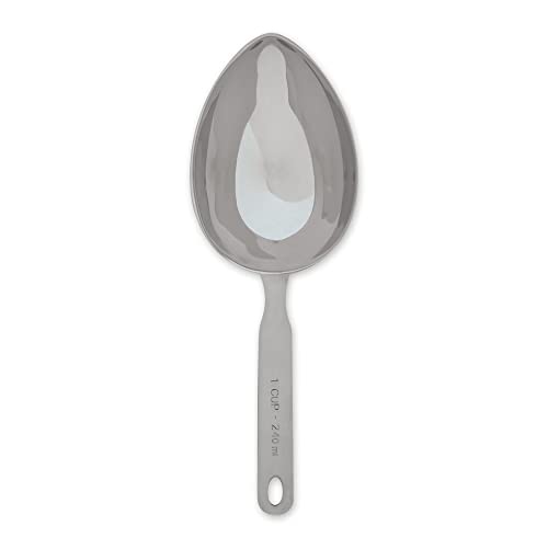 RSVP International Endurance Stainless Steel Measuring Scoop Collection, Oval, 1-Cup - size: Oval, 1-Cup