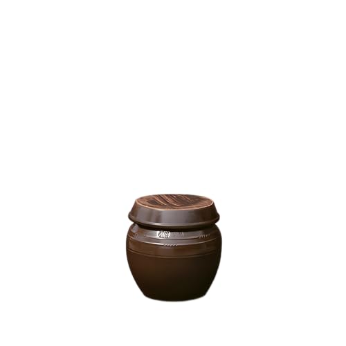 Earthenware Onggi Korean Traditional Clay Jar Ceramic Canister/Handmade Food Sauce Storage Container for Tea, Coffee Bean, Salt/Breathing Clay Pot Kimchi Fermentation Crock (3L(0.8 gal)) - size: 101.4 Ounces