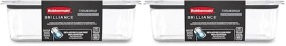 Rubbermaid Brilliance Food Storage Container, Large, 9.6 Cup | Clear | Pack of 2 - size: 9.6 Cup