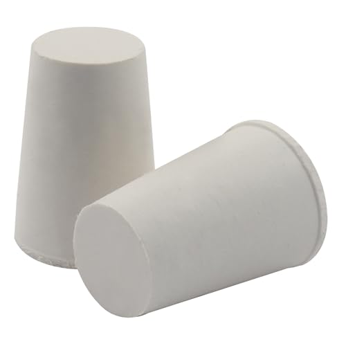 Solid Rubber Stoppers, Size 0#, 20 Pack | Tapered Plugs, White Natural Rubber Bungs, For Test Tubes, Flasks & Lab Equipment - size: 0#