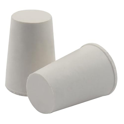 Solid Rubber Stoppers, Size 0#, 20 Pack | Tapered Plugs, White Natural Rubber Bungs, For Test Tubes, Flasks & Lab Equipment - size: 0#