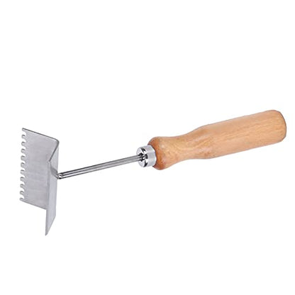 Queen Bee Excluder Maintenance Shovel | Sturdy Metal Component & Ergonomic Wood Handle | Beekeeping Tool for Wax/Propolis Removal | Long - Wearing Beekeeper Supplies