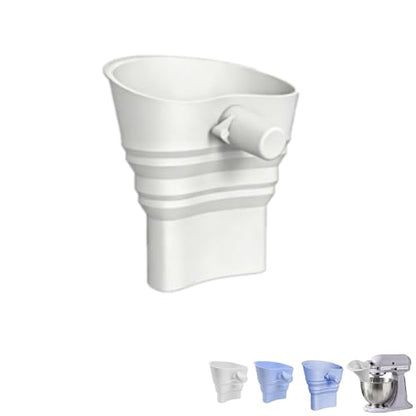 Silicone Foldable Flour Funnel-Wide Mouth No Clogging,Compatible with KitchenAid Ksm150 5-Quart Tilt-Head Stand Mixer (Extended White) - color: Extended White