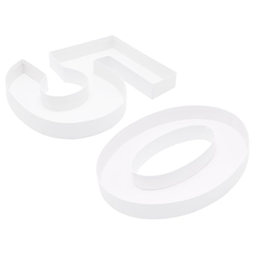 12" Charcuterie Cardboard Number Fillable Shaped Treat Decorative Box Anniversary Birthday Table Centerpiece (50 Style, 12inch) - size: 12inch, style: 50 Style