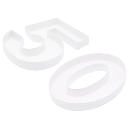 12" Charcuterie Cardboard Number Fillable Shaped Treat Decorative Box Anniversary Birthday Table Centerpiece (50 Style, 12inch) - size: 12inch, style: 50 Style
