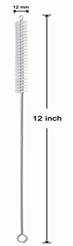 Straw Cleaner Brush for Stanley Extra Long 12 inch, Extra Wide 12mm diam for 40/30/20 oz Stanley Mug, Nylon Bristles and Stainless Steel Handle Straw Brush for 40 oz Stanley(10 PCS)