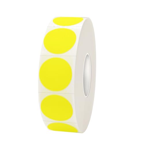 1200 Pieces 0.75 Inch Round Color Coding Label Garage Sale Stickers Blank Yard Sale Price Sticker Permanent Adhesive Dots Stickers,Easily Writable with Perforation Line (Yellow) - color: Yellow, size: 0.75 inch-1 roll