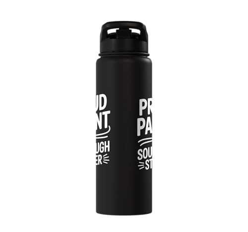 Proud Parent Sourdough Starter Active Yeast Stainless Steel Insulated Water Bottle - color: Black