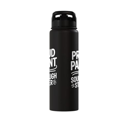 Proud Parent Sourdough Starter Active Yeast Stainless Steel Insulated Water Bottle - color: Black