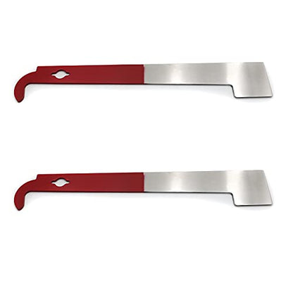 XKMT- (2) Stainless Steel Bee Hive Tool Scraper J Hook Frame Lifter Gripper Beekeeping Equipment [P/N: ET-TOOL033 X2-SR] - size: 2
