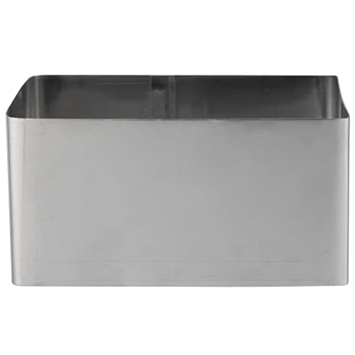 Restaurantware Pastry Tek Rectangle Stainless Steel Pastry Ring Mold - with Press - 3" x 2 1/4" x 1 1/2" - 1 count box - style: Rectangle