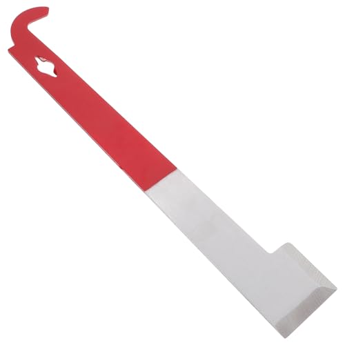 Stainless Steel Hive Tool with Curved Hook End, Beehive Frame Scraper and Lifter, 2.5mm Thick Wine Red Hive Scraper for Beekeeping Supplies