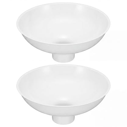 Vesici Extra Large Wide Mouth Funnel 2.5" x 10" Multi Purpose Filling Funnel Plastic Reusable for Water Softener Resin Tanks Carbon Media Jar Filling Use(White,2 Pack) - color: White