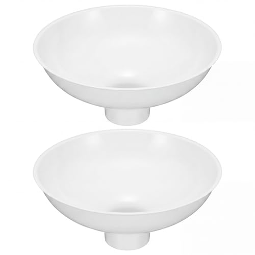 Vesici Extra Large Wide Mouth Funnel 2.5" x 10" Multi Purpose Filling Funnel Plastic Reusable for Water Softener Resin Tanks Carbon Media Jar Filling Use(White,2 Pack) - color: White