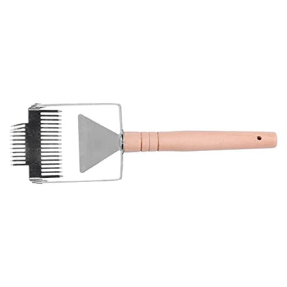 Uncapping Fork Double Head Honey Cutting Fork Scraper Beehive Tool Beekeeping Tools (Double-Ended Wooden Handle) - size: Double-ended wooden handle