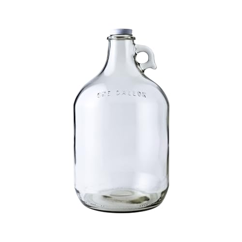 Home Brew Ohio 1 Gallon Glass Water Bottle Includes 38 mm Metal Screw Cap - style: 1pack 1 Gallon Growler