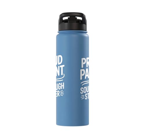Proud Parent Sourdough Starter Active Yeast Stainless Steel Insulated Water Bottle - color: Light Blue
