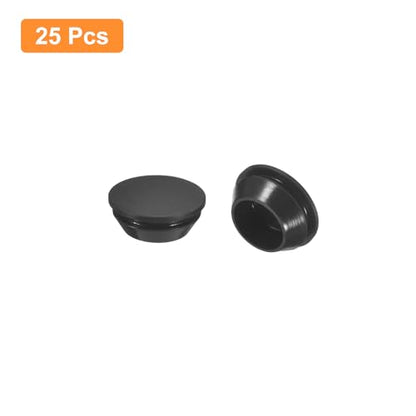 Uxcell 25Pcs Silicone Rubber Round Snap-in Locking Plugs for 18-19mm Holes, Waterproof Stoppers for Metal Tube, Furniture End Caps Inserts, Black - size: 18-19mm