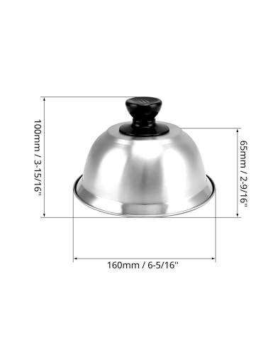 QWORK 6" Burger Covers Small Cheese Melting Dome, 3 Pack Stainless Steel Food Cover for Burger, Steak