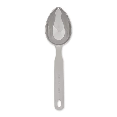 RSVP International Endurance Oval Measuring Scoop, 1/4 cup, Stainless Steel - size: Oval, 0.25-Cup