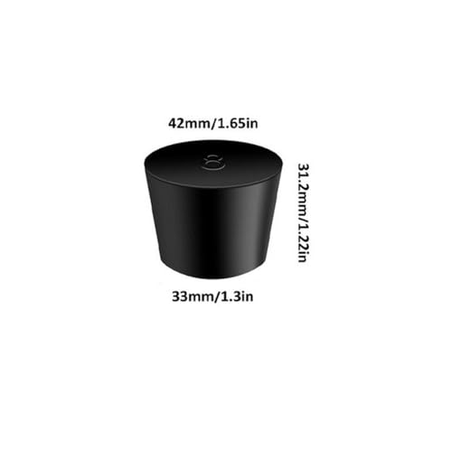 Laboratory Grade Rubber Stoppers, 5 Pieces Assorted Tapered Bungs Set, 8# Solid Black Round Rubbers Hole Plugs - size: 5pcs 8#