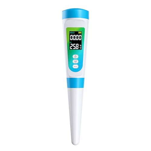 Food pH Meter for Semi-Solid & Liquid Foods, Food-Contact-Safe Housing, ±0.01 Accuracy, ATC, Waterproof, Color LCD, 3 Calibration Solutions Included