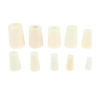 5 Pieces Test Tube Stopper Plugs Rubber Bung Stoppers Silicone Tapered Plugs Bung Airtight Seal Flexible Silicone Suitable for Househo, White, 13mm