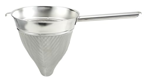 Winco Bouillon Strainer, 8-Inch Diameter, Extra Fine Mesh, Medium, Stainless Steel