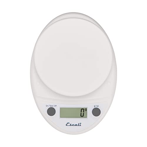 Escali Primo Digital Food Scale Multi-Functional Kitchen Scale and Baking Scale for Precise Weight Measuring and Portion Control, 8.5 x 6 x 1.5 inches, White - color: White