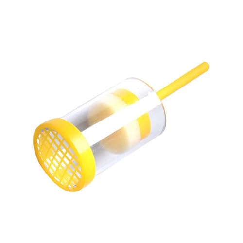 Bee Queen Marking Cage Bottle Box 10pcs Bee Queen Mark Bottle Plastic Marking Cage Yellow Long Plunger Easy Use Beekeeping Equipment Beekeeper Tools Queen Marker Cage