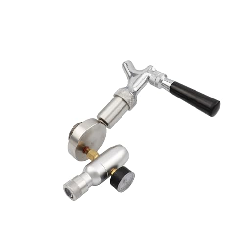 Home Brewing Beer Spear Faucet Tap and CO2 Regulator Homebrew Beer Dispenser Tap for 2L 3.6L 4L Stainless Steel Mini Keg Beer Growler Brewing Accessories