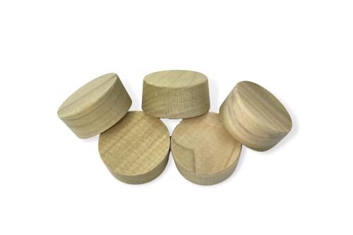 2-Inch Poplar Wood Bourbon Wine Barrel Cask Keg Bung Plug - Great for Home Brewers, Distillers, Wine Enthusiasts (5-Pack)