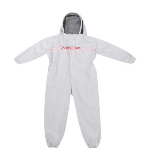 Cotton Beekeeper Protective Suit with Zipper Hat 3 Pockets, Includes Gloves for Kids and Adults Bee Keeping Safety (XXL) - color: XXL