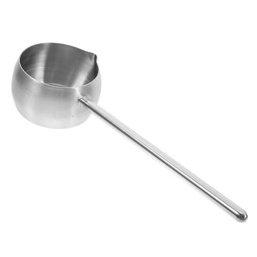 Hemoton Stainless Steel Oil Spoon with Long Handle 10.62 Inch Deep Metal Ladle for Kitchen Cooking Soup Sauces and Oil Drizzling - size: 27.90X8.60X8.50CM