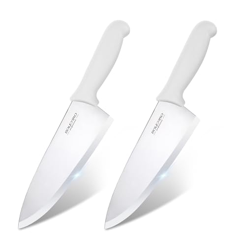 8 inch Japanese High Carbon Stainless Steel Chef Knife Set, Professional Extra Sharp Wide Cook Knife with Non-slip Ergonomic Handle, for Kitchen Home Restaurant - color: White