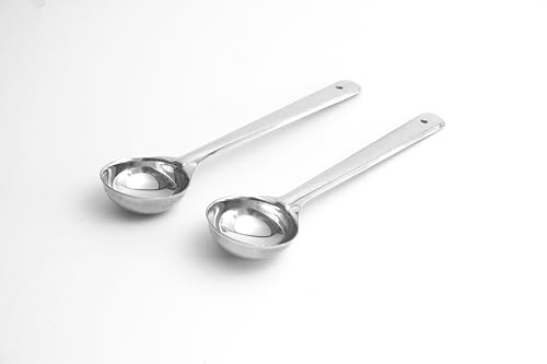 28cm Soup Ladle Stainless Steel (Pack of 2) - Deep Metal Ladle for Cooking & Serving - Heavy Duty Kitchen Ladel - Dishwasher Safe Stainless Steel Ladle for Soups & Stews - size: Deep Spoon