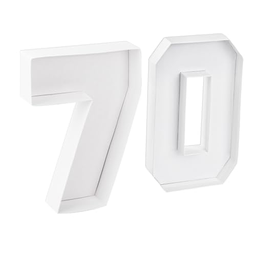 70 Set Cardboard Number for Charcuterie 10.2'' Fillable Tray Charcuterie Paper Box for 70th Birthday Anniversary Party Decorations Chocolate Candy Cupcake Container - color: White