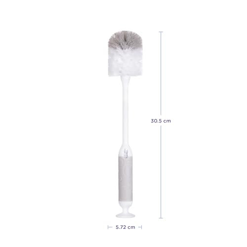 Ubbi Baby Bottle Cleaning Brush Set, Gray | Includes Nipple Brush, 2-in-1 Baby Bottle Brush Set, Standing Bottle Brush, Dishwasher Safe, Baby Registry Essential - size: One Size