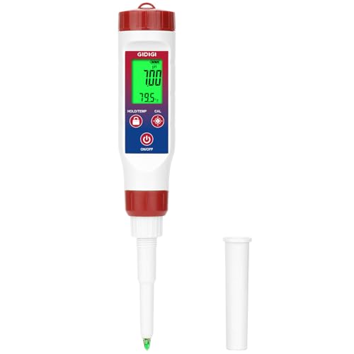 Smart pH Test Strips for Food, Digital pH Reader for Sushi Rice | Bluetooth, Accurate Canning pH Test Kits for Liquids with ATC, Professional Fermenting pH Test Pen, Spear pH Probe - color: Red+Blue