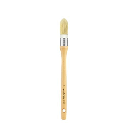 XDT#2918-18 Chalk Paint Brush, Wax Paint Brush Set for Furniture Crafts, Natural Bristle Oval Paint Brushes for All Painting and Waxing, Washable Reusable, No Shedding - size: #18