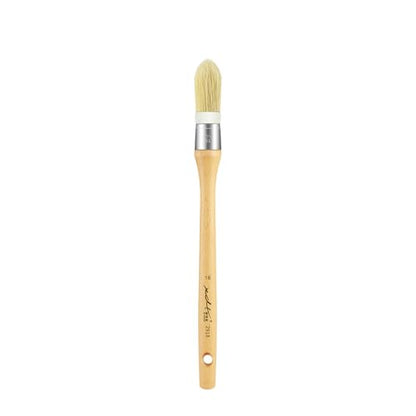 XDT#2918-18 Chalk Paint Brush, Wax Paint Brush Set for Furniture Crafts, Natural Bristle Oval Paint Brushes for All Painting and Waxing, Washable Reusable, No Shedding - size: #18