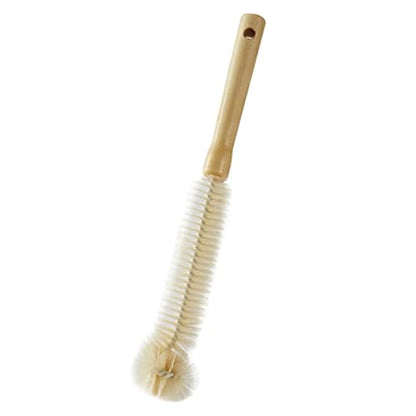Natural Bristle Bottle Brush,Long Wooden Handle for Narrow Neck Bottles, Beer, Sports (11.8inch)