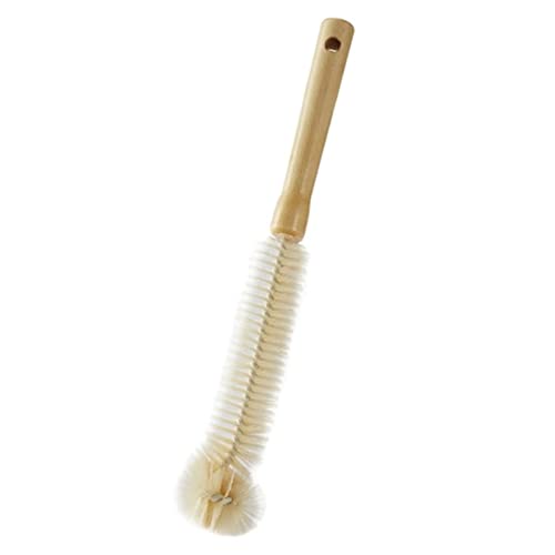 Natural Bristle Bottle Brush,Long Wooden Handle for Narrow Neck Bottles, Beer, Sports (11.8inch)